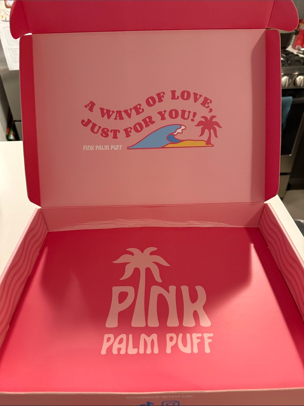 Pink Palm Puff Branded Pink Gift Box